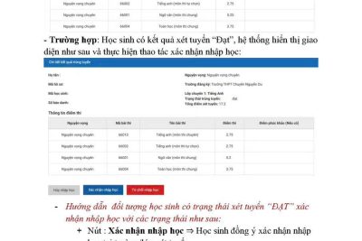 Thông báo nhập học tuyển sinh vào lớp 10 năm học 2026-2027(THPT Hùng Vương)